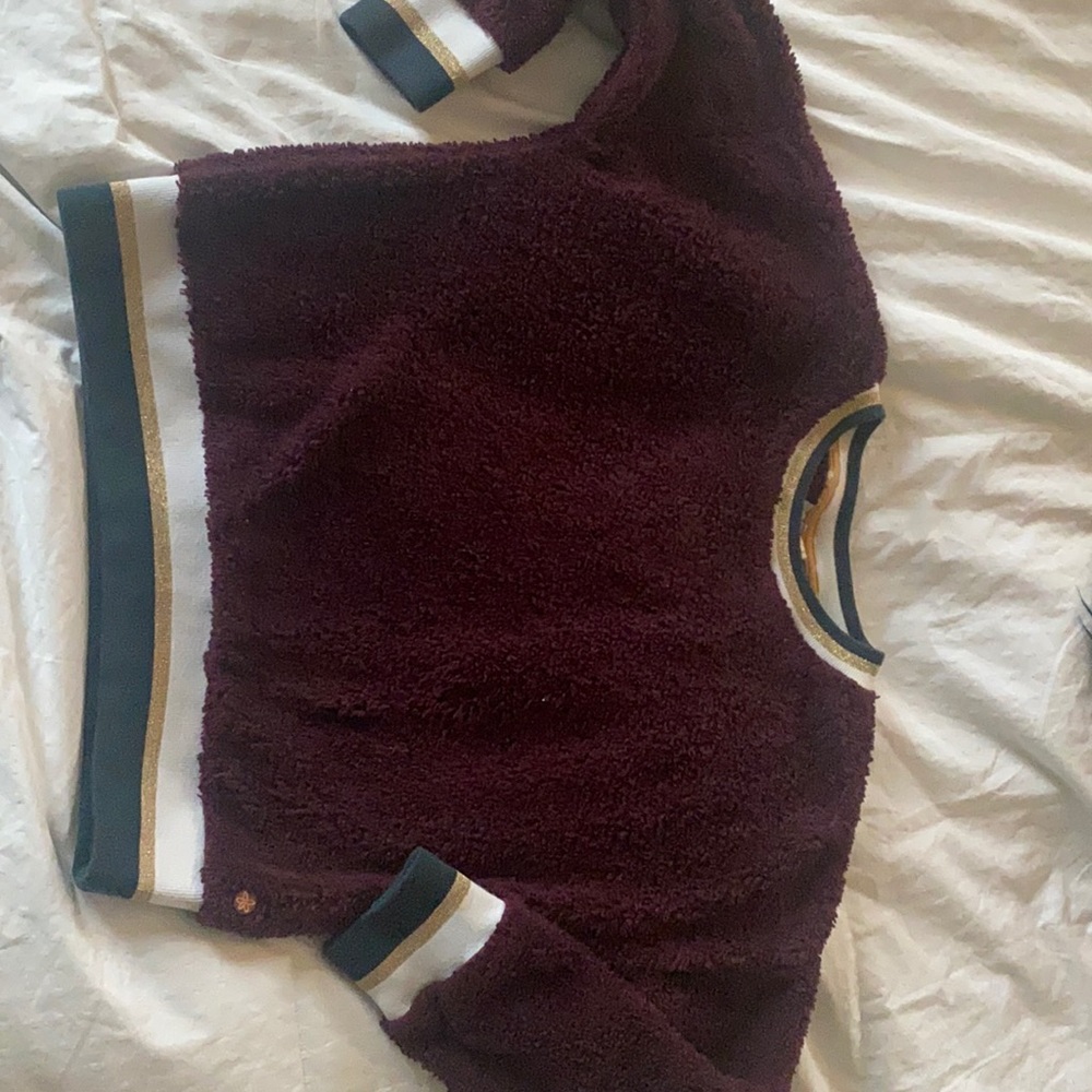 Matilda Jane girls sweater. Gold trim. Warm and perfect for fall!